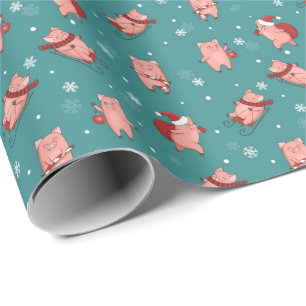 Regalo Papel de envolvimiento para Navidades de cerdo