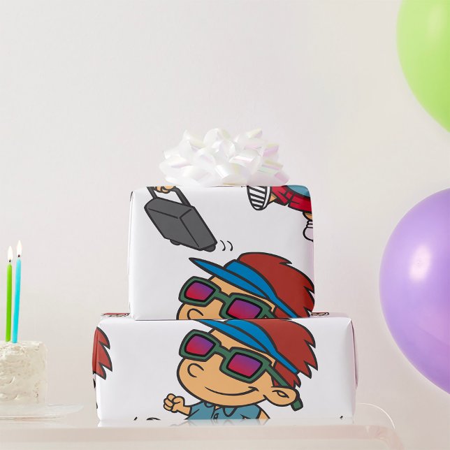 Regalo Papel de envolvimiento para niños que viajan (Subido por el creador)