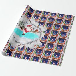 Regalo Papel de envolvimiento para patinar en Santa Ice