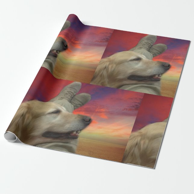 Regalo Papel de envolvimiento para perros feliz (Desenrollado)