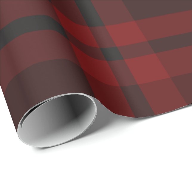Regalo Papel de envolvimiento para tartán rojo oscuro  (Esquina del rollo)
