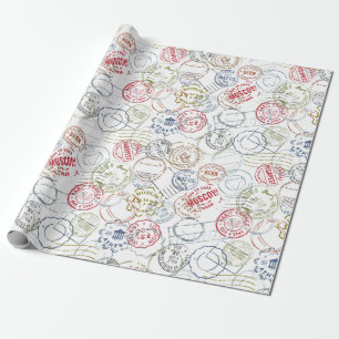 Regalo Papel de envolvimiento para viajes/sellos