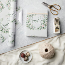 Papel de envolvimiento pastel con diseño verde y f