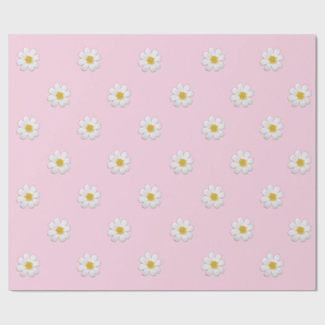 Regalo Papel de envolvimiento Pastel Daisy (Superficie plana)