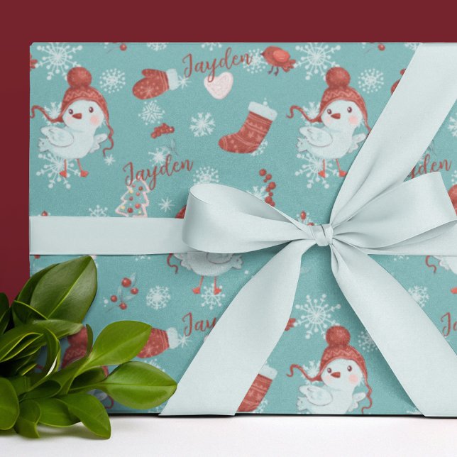 Regalo Papel de envolvimiento personalizado de animales P (Cute Cartoon Animals Personalized Wrapping Paper
)