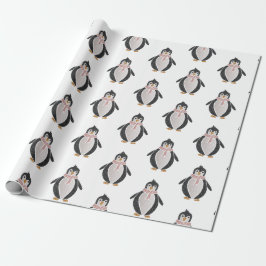 Regalo Papel de envolvimiento pingüino moderno y Purpurin