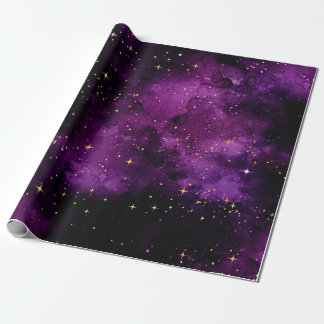 Regalo Papel de envolvimiento Purple Galaxy de 6 pies