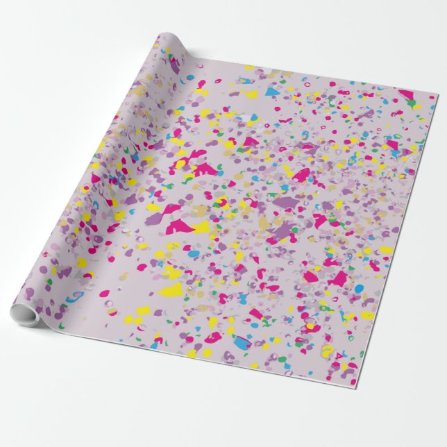 Regalo Papel de envolvimiento púrpura de Confetti (Desenrollado)