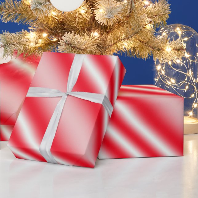 Regalo Papel de envolvimiento rayado de caña de caña roja (Vacaciones)