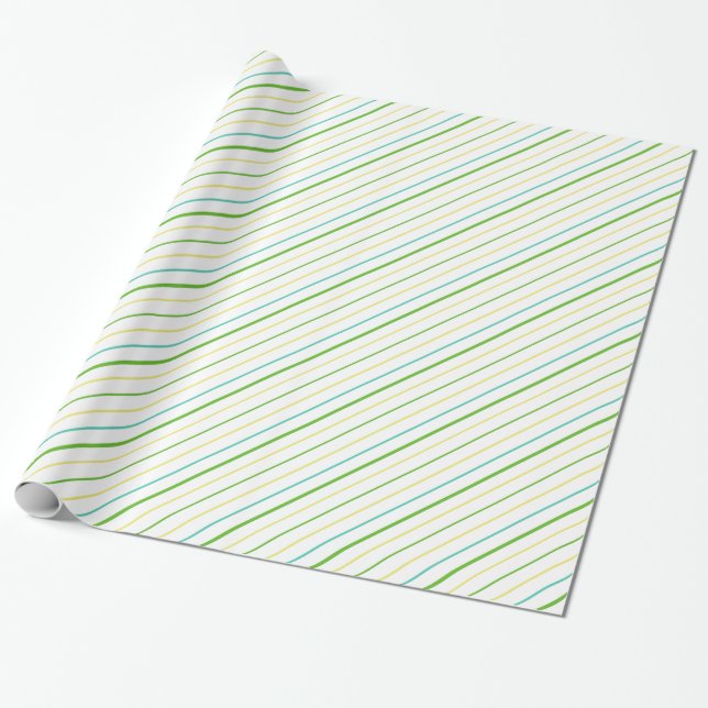 Regalo Papel de envolvimiento rayado de moda: amarillo, v (Desenrollado)