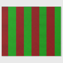 Papel de envolvimiento rayado rojo y verde