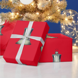 Regalo Papel de envolvimiento rojo de las campanas platea