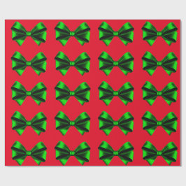 Regalo Papel de envolvimiento rojo de los arcos verdes