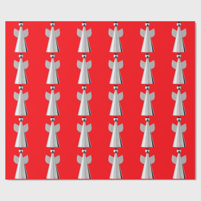 Regalo Papel de envolvimiento rojo del Ángel de Plata (Superficie plana)