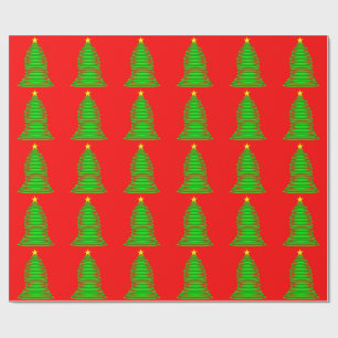 Regalo Papel de envolvimiento rojo del árbol de Navidad v