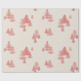 Regalo Papel de envolvimiento rojo evergreen de coral