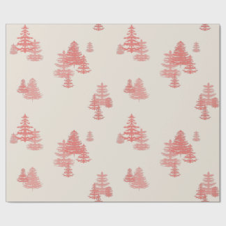 Regalo Papel de envolvimiento rojo evergreen de coral