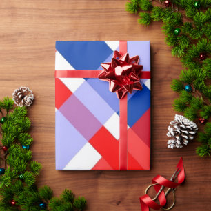 Regalo Papel de envolvimiento rojo y azul para búfalos