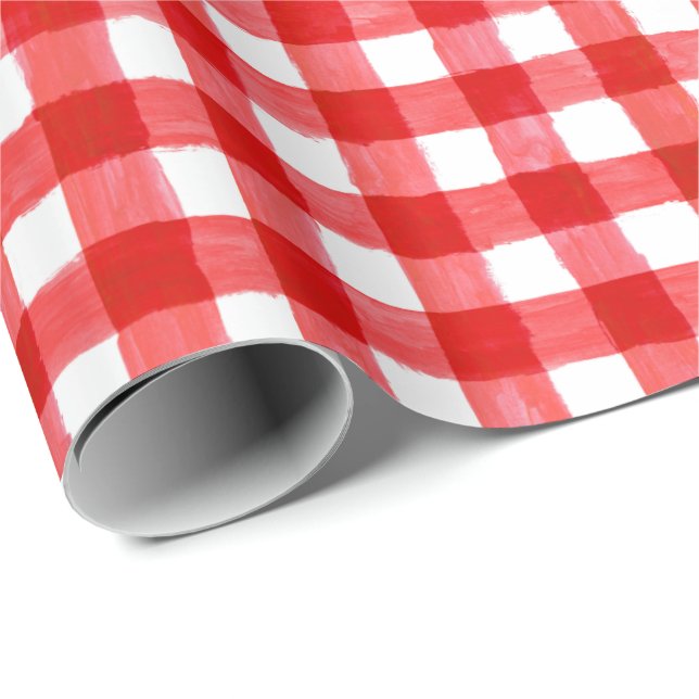 Regalo Papel de envolvimiento rojo y blanco para verifica (Esquina del rollo)
