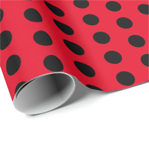 Regalo Papel de envolvimiento rojo y negro del punto de p