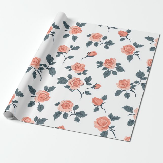 Regalo Papel de envolvimiento Rosa elegante (Desenrollado)
