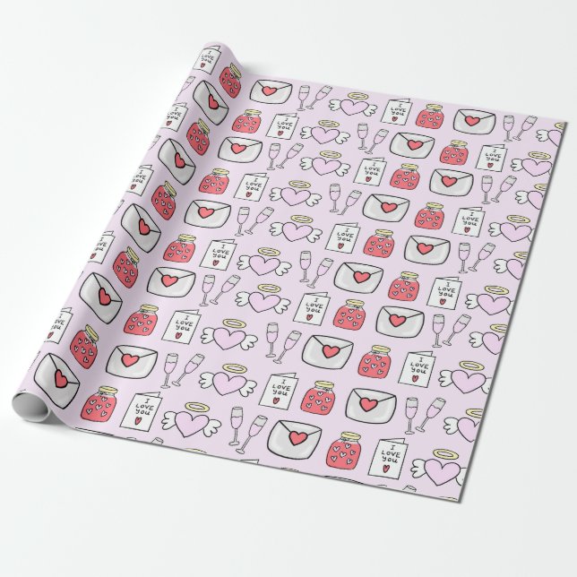 Regalo Papel de envolvimiento rosa suave para los iconos  (Desenrollado)