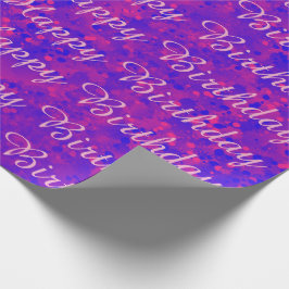 Regalo Papel de envolvimiento rosa y azul feliz cumpleaño
