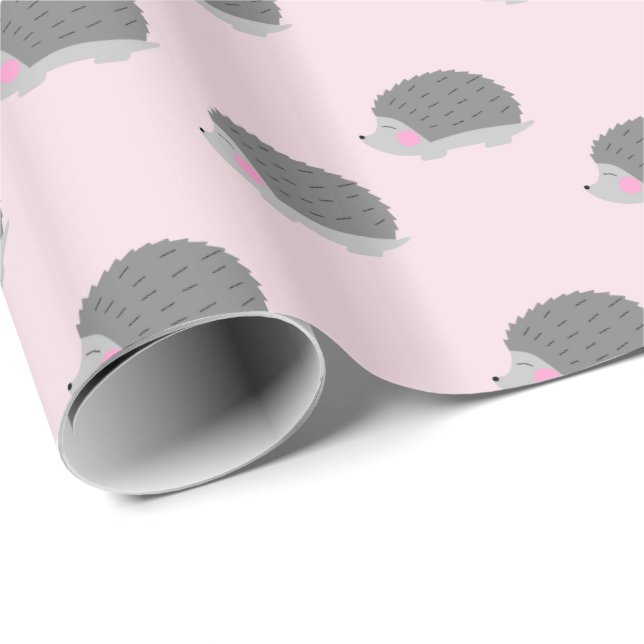 Regalo Papel de envolvimiento rosa y gris (Esquina del rollo)