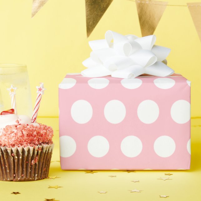 Regalo Papel de envolvimiento rosado de moda con punto bl (Fiesta de cumpleaños )