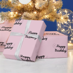 Regalo Papel de envolvimiento rosado feliz cumpleaños