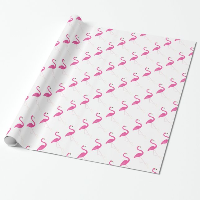 Regalo Papel de envolvimiento rosado Fiesta Flamingo (Desenrollado)
