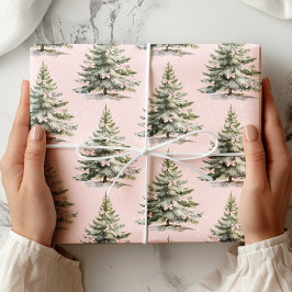 Regalo Papel de envolvimiento rosado para arbol de Navida