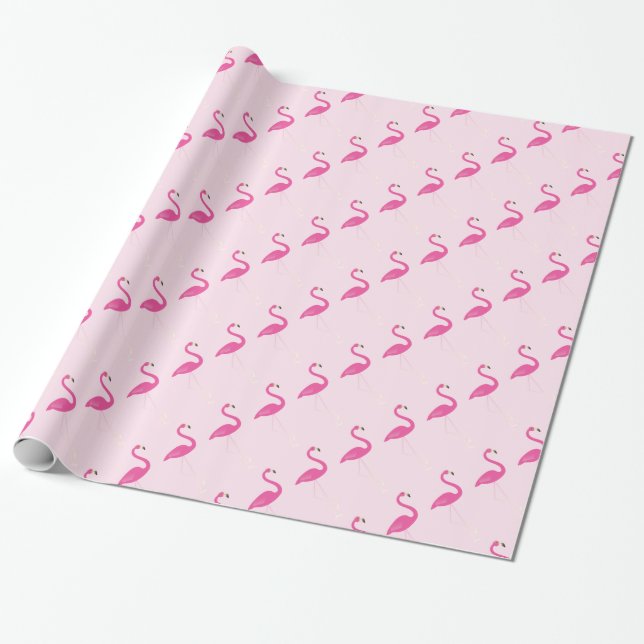 Regalo Papel de envolvimiento rosado para el bebé Flaming (Desenrollado)