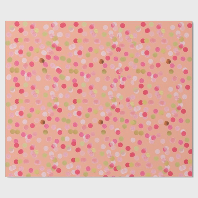 Regalo Papel de envolvimiento rosado y de oro (Superficie plana)