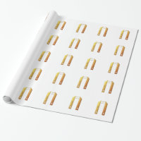 Papel de envolvimiento roscado dorado "3-D"