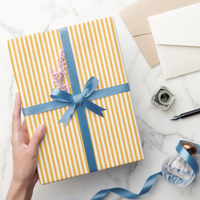 Regalo Papel de envolvimiento simple a rayas amarillas y  (Regalar)