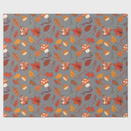 Regalo Papel de envolvimiento sin foco gris: ardillas y h