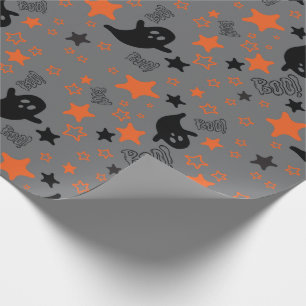Regalo Papel de envolvimiento sin foco gris con fantasmas