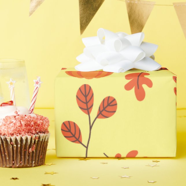 Regalo Papel de envolvimiento sin foco: Hoja de calabaza  (Fiesta de cumpleaños )