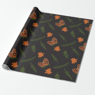 Regalo Papel de envolvimiento sin foco negro: hoja de pin