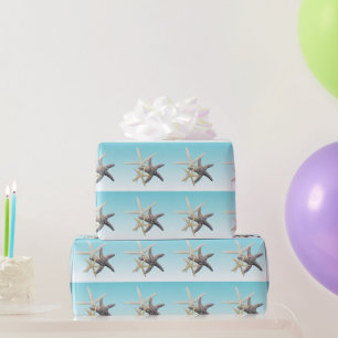 Regalo Papel de envolvimiento Starfish Family Light Blue 
