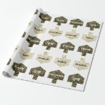 Regalo Papel de envolvimiento "Sueños/Oro Personalizados,<br><div class="desc">Sueños Personalizados de Oro, Negro y Blanco. Papel de relleno Chanukah/Hanukkah personalizado. Vamos a conseguir que este Fiesta de Hanukkah comience con nuestro más reciente y personalizado ajuste de regalo para disfrazar tus regalos de Chanukah:) Borra texto y agrega tu propio texto a cualquier parte del papel de envoltura. Usa...</div>