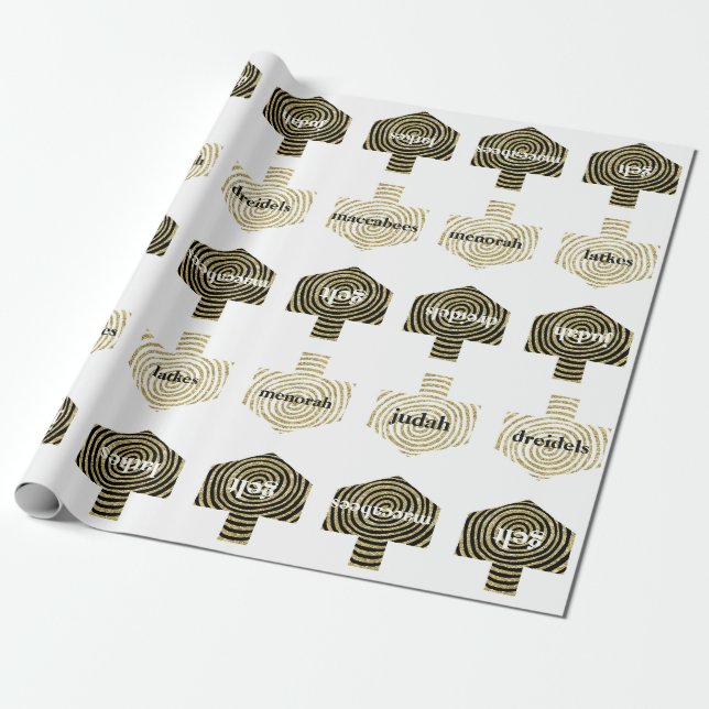 Regalo Papel de envolvimiento "Sueños/Oro Personalizados, (Desenrollado)