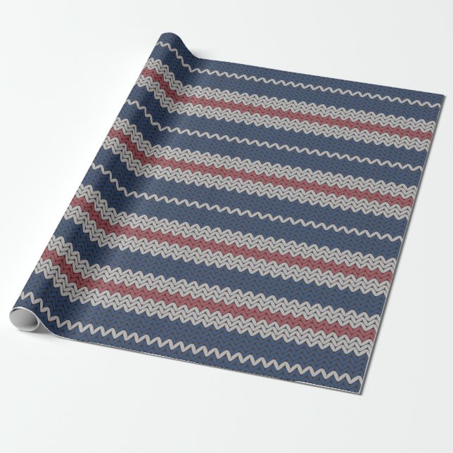 Regalo Papel de envolvimiento textil de punto a rayas (Desenrollado)