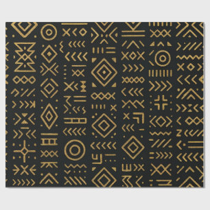 Regalo Papel de envolvimiento tribal Afro Luxe Black & Go