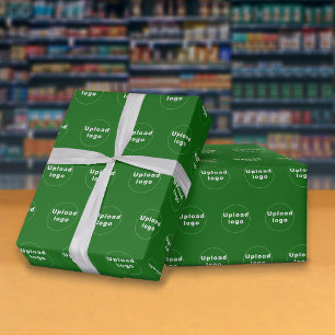 Regalo Papel de envolvimiento verde con el logotipo comer