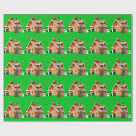 Regalo Papel de envolvimiento verde de la cabina de navid