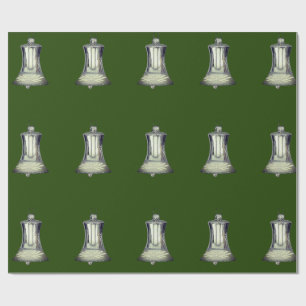 Regalo Papel de envolvimiento verde de las campanas plate