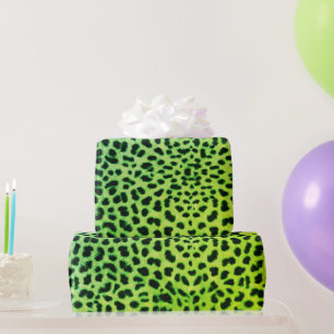 Regalo Papel de envolvimiento verde de piel de leopardo
