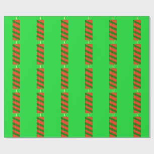 Regalo Papel de envolvimiento verde de velas rojas y verd